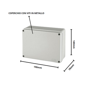 Scatola grigia stagna per elettronica e strumenti derivata da parete 190x140x70 - Product Image 3