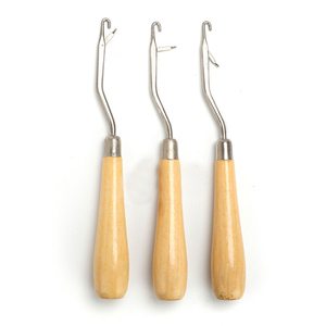 钩针批发木制插销钩拉针环针用于制作假发美容工具的接发 - Product Image 1