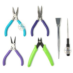 Ensemble d'outils de fabrication de bijoux en acier inoxydable 6 pièces avec étui de rangement noir, pinces et coupe-fils légers pour la fabrication de bijoux - Product Image 3