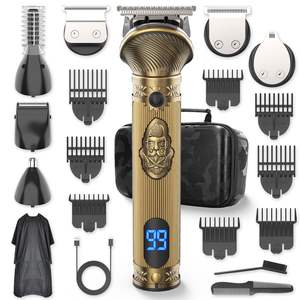 Recortadora de Barba 7 en 1 Inalámbrica para Hombre, Kit de Afeitado, Maquinilla Eléctrica para Bigote, Nariz, Orejas y Vello Facial, Enchufe Estadounidense - Product Image 2