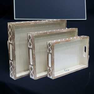 ถาดเสิร์ฟไม้หรูหราทำด้วยมือเป็นที่ต้องการสูงสำหรับความบันเทิงในบ้านอย่างมีสไตล์สำหรับมื้อเช้าเวลาน้ำชาบนเตียงจากอินเดีย - Product Image 2