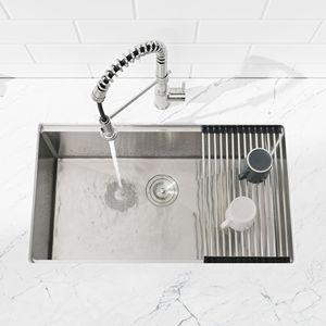 Brand New Handmade 30\" X 19\" Single Bowl Stainless Steel <b>Kitchen</b> <b>Sink</b> Brushed Finish Undermount Cutting Board Colander Farm - Product Image 3