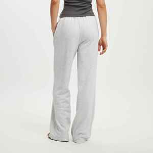 300 GSM poliéster/algodón pantalones de chándal de invierno para mujer pierna ancha cálido pantalón de gran tamaño polar encaje frente plano - Product Image 2