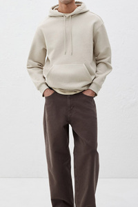 Sweat-shirt beige personnalisable pour les commandes en gros, broderie de logo, impression, mélange de coton doux et de polyester, commandes en gros personnalisées - Product Image 3