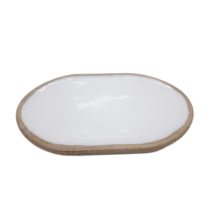 Ustensiles de cuisine vaisselle en bois de manguier plateau ovale plateau de service pour la cuisine et la décoration de mariage en vrac personnalisé - Product Image 1