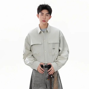 Veste d'hiver à carreaux en flanelle doublée de laine pour hommes avec bouton, veste à capuche à manches longues, manteau pull pour femmes, veste de style moto - Product Image 5