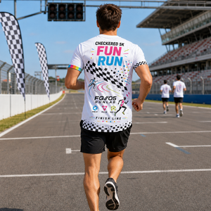 T-shirt de course respirant à col en V et manches courtes en mesh Dry Fit personnalisé pour course automobile, course de 5 km, événement de circuit, sublimation - Product Image 2