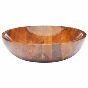 Lavabo en bois fait main, vasque à poser en bois dur naturel, lavabo en bois d'acacia pour décoration de salle de bain en bois naturel - Product Image 3
