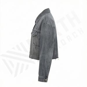 Chaqueta Vaquera de Moda Personalizada para Hombre, Ropa Deportiva Elegante, Chaqueta de Mezclilla Informal, Ropa de Calle, Color Personalizado - Product Image 3