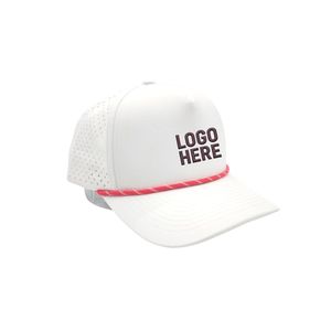 Gorra de Golf de 5 Paneles con Logotipo Bordado Personalizado, Orificios Cortados con Láser, Visera Curva, Secado Rápido y Cierre a Presión - Product Image 2