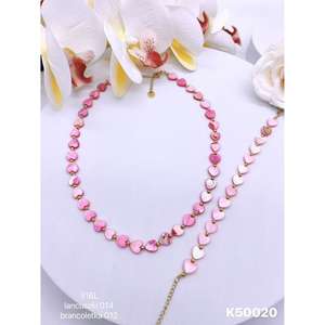 Vente en gros d'ensembles collier et bracelet en acier inoxydable 316L or 585 polonais bijoux fins ensembles de bijoux à la mode - Product Image 1