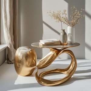 Table d'appoint moderne artisanale en métal coulé sur mesure Table de console de lancement en miroir pour la maison Hôtel Restaurant Meilleur prix - Product Image 6