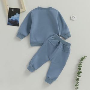 Ropa deportiva unisex para niños en blanco liso de invierno, Conjunto de sudadera con capucha de 2 piezas, ropa para niños, chándal para niños, chándales para niños - Product Image 2