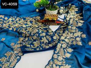Nouveau Designer Georgette Saree avec Rangoli Soie Entièrement Cousu Taille Libre Blouse et Multi Couleur Disponible pour Wedding Wear Sari - Product Image 5