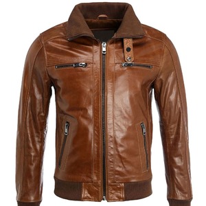 Vêtements pour hommes vente chaude veste en cuir nouvelle mode veste en cuir pour hommes veste en cuir coupe-vent - Product Image 5