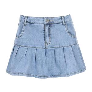 Women Denim <b>Skirts</b> Clothing Manufacturer Casual Daily Wear Women <b>Skirt</b> Custom OEM Wholesale Apparel Supplier - Product Image 3