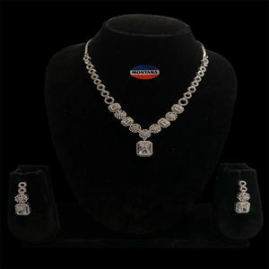 <b>Bridal</b> Diamond Necklace and Earrings <b>Set</b> for Women Designer CZ <b>Jewelry</b> <b>Set</b> for Engagements Festivals and Special Occasions - Product Image 1