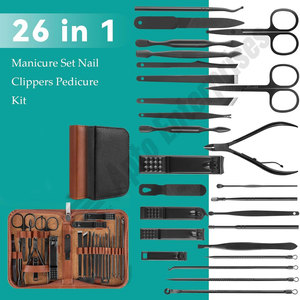 Clippers Pedicure <b>Tools</b> Travel Grooming Including Hair Ear Professional 26-Piece Stainless Steel Nail Care <b>Tools</b> Kit Manicure - Product Image 2