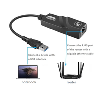 Adaptateur réseau filaire USB 3.0 vers Gigabit Ethernet RJ45 LAN (10/100/1000) Mbps pour ordinateur de bureau et ordinateur portable