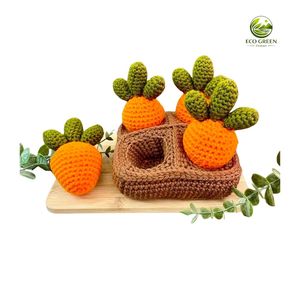 Handmade <b>Crochet</b> Amigurumi Doll Carrot <b>Plush</b> Toy Cotton Soft Stuffed Animal Nature Theme 12+ Years - Product Image 1