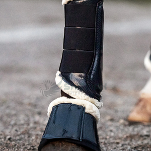 Botas de campana de caballo impermeables con forro exterior de poliéster de peluche de cuero PU diseñado durabilidad comodidad protección durante la conducción - Product Image 3