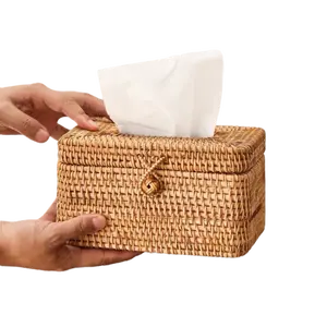 藤制纸巾盒餐巾架家用厨房储物水葫芦竹制纸巾盒柳条工艺家用酒店家具