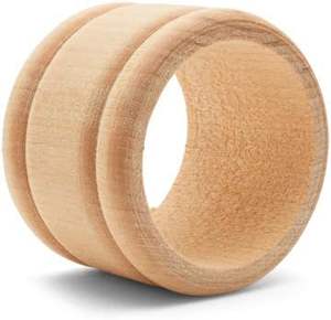 Lot de 6 ronds de serviette en bois vintage, 1 à 3/4 pouces, ronds de serviette en bois inachevés pour cadeau de pendaison de crémaillère - Product Image 4