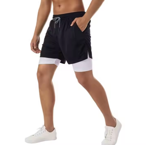 กางเกงขาสั้นวิ่งระบายอากาศแบบ2-in-1ของผู้ชายเทรนด์2025กางเกงขาสั้นลายพื้นสำหรับออกกำลังกาย - Product Image 5