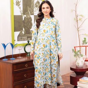 Haute qualité numérique imprimé lin Shalwar Kameez costumes femmes vêtements d'hiver Style pakistanais fêtes disponibles prix peu coûteux - Product Image 1