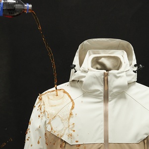 Veste d'extérieur polaire d'hiver imperméable de grande taille avec logo personnalisé de haute qualité pour hommes avec col montant coque en cuir véritable - Product Image 3