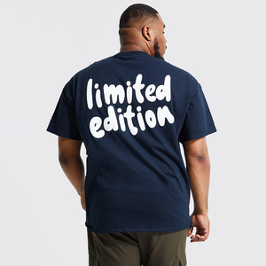 Oem <b>T</b> <b>Shirt</b> 100% Cotton <b>Plain</b> Oversized Men's Heavy Weight <b>T</b> <b>Shirts</b> Custom Logo Men Puff Print <b>T</b> <b>Shirt</b> - Product Image 2