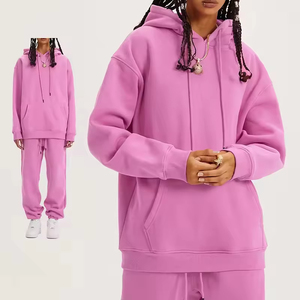Ensemble de survêtement homme hiver en coton 100% respirant, coupe oversize, avec logo personnalisé, 2 pièces (hoodie et pantalon de jogging) - Product Image 2