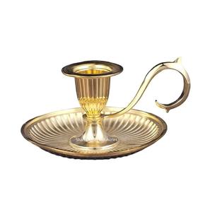 Bougeoir en métal multicolore fait à la main Vaisselle de salon décorative avec un cône de bougie au design unique en lin - Product Image 6