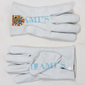 ถุงมือเครื่องราชกกุธภัณฑ์หนังสีขาวปักตามสั่ง - Product Image 6