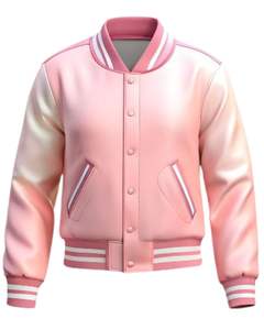 Chaqueta Universitaria Rosa y Blanca, Chaqueta Bomber de Béisbol para Hombre, Chaqueta de Dos Tonos, Ropa Urbana, Logotipo Personalizado, OEM, Venta al por Mayor - Product Image 1