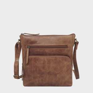 Bolso cruzado de cuero real desgastado vintage de estilo bohemio, proveedor indio superior, fabricante, patrón geométrico - Product Image 1