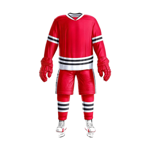 Uniformes de hockey sur glace avec logo personnalisé bon marché impression par sublimation 100% ensembles de hockey de vêtements de sport respirants en polyester - Product Image 6