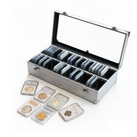 Boîte de rangement et d'exposition pour pièces de monnaie en aluminium personnalisée, capacité de 50 supports PCGS NGC ANACS, collection classée