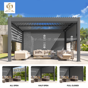 Pérgola de Techo Retráctil de aluminio a prueba de lluvia independiente montada en la pared al aire libre Gazebo <span class=keywords><strong>refugio</strong></span> para jardín hogar Villa balcón - Product Image 6
