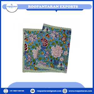 Camino de mesa de lona de algodón puro 100% bordado con estampado de bloque de mano Floral de Pascua 33X120 Cms tamaño personalizable suministro a granel - Product Image 3