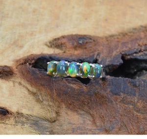 แหวนโอปอลเอธิโอเปียสีดำ925เงินสเตอร์ลิงทำด้วยมือเครื่องประดับอัญมณีธรรมชาติของขวัญสำหรับเธอ - Product Image 2