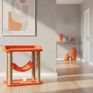 ที่นอนแมวคุณภาพสูง Amistar Tangerine Dream พร้อมที่ลับเล็บแบบเปลญวนสำหรับแมวทุกขนาด - Product Image 4