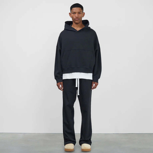 Sweats à capuche et sweatshirts pour hommes surdimensionnés personnalisés de haute qualité 400GSM épais sweat à capuche uni pour hommes de haute qualité pour hommes - Product Image 4