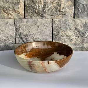 Large Vintage Onyx & Marble Bowls for Home Decor Luxury Design High Quality Fruit & <b>Serving</b> <b>Indian</b> Salad - Product Image 1