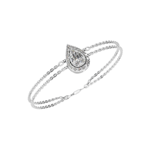 Elegant Women's 950 Platinum Fine Jewelry Double Row Brilliant Cut Natural Diamonds Tennis Chain Link Bracelet Anniversary Gift - Product Image 1