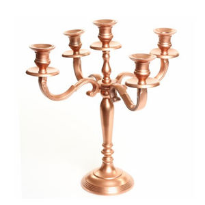 Bougeoir à 5 bras plaqué cuivre, chandelier - Product Image 5