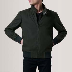 Morrison Reversible XS Bomber <b>Jacket</b> Water-Proof Olive Canvas Standing Collar Street Style Zippered Closure Casual for Autumn - Product Image 5
