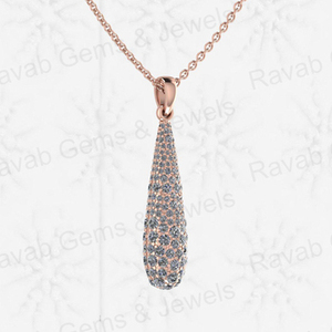 Haute qualité 32mm larme pendentif fabriqué à la main 925 en argent Sterling Multi Zircon élégant amoureux motif plaqué or bijoux fins - Product Image 4