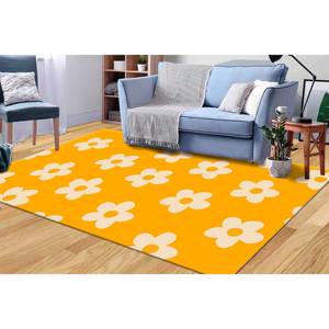 Alfombra Daisy con Estampado Floral: Decoración de Pared Delgada Moderna en Amarillo, con Pelo Suave - Product Image 5
