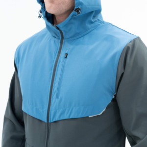 Ensemble survêtement pour homme en gros, veste coupe-vent imperméable à séchage rapide, pantalon bleu, style décontracté pour l'hiver - Product Image 4